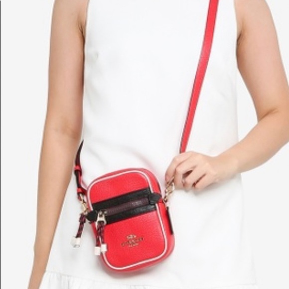 SOLD⛔️Authentic COACH LEATHER COLORBLOCK Phone/card Crossbody - Picture 13 of 14